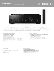 Pioneer A-10AE Integrated Amplifier Product Spec Sheet