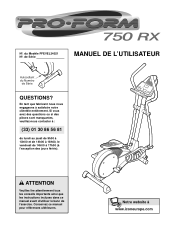 ProForm 750 Rx Elliptical French Manual