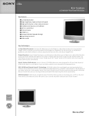 Sony KLV-S15G10 Marketing Specifications