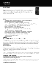 Sony MHS-TS22 Marketing Specifications (Black model)