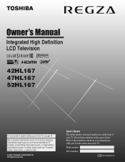 Toshiba 52HL167 Owner's Manual - English