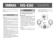 Yamaha NS-E80 Owner's Manual