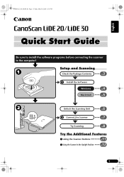 Canon CanoScan LiDE 30 CanoScan LiDE20/30 Quick Start Guide