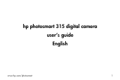HP C8452A HP Photosmart 315 digital camera - (English) User Guide