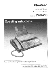 Panasonic PAX410 PAX410 User Guide