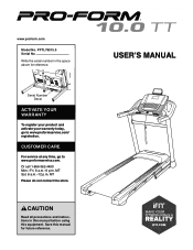 ProForm 10.0 Tt Treadmill English Manual
