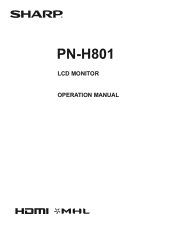 Sharp PN-H801 Operation Manual
