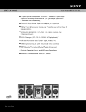 Sony MHC-LX10000 Marketing Specifications