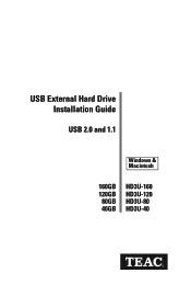 TEAC HD3U-160 Installation Guide