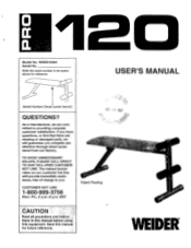 Weider Pro 120 User Manual