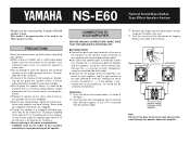 Yamaha NS-E60 Owner's Manual