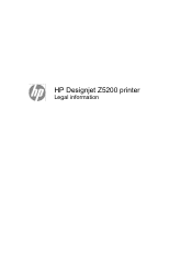 HP Designjet Z5200 HP Designjet Z5200 Printer Legal Information