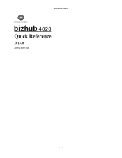 Konica Minolta bizhub 4020 bizhub 4020 Quick Reference Guide