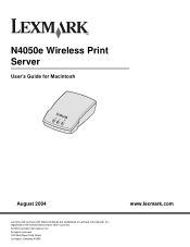 Lexmark Network Printer Device User's Guide  for Macintosh