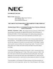 NEC EA190M-BK MultiSync EA190M-BK : press release