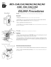 Brother International BES-1261BC Oiling Procedures - English