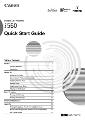 Canon PIXMA i560 i560 Quick Start Guide
