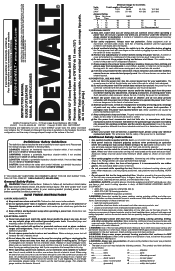 Dewalt DW130V Instruction Manual