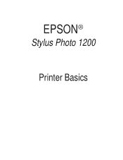 Epson Stylus Photo 1200 Printer Basics