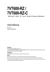 Gigabyte 7VT600-RZC User Manual
