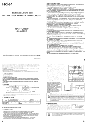 Haier HC-XG72D JZYT-QB330 Manual