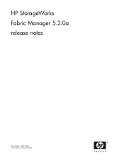 HP A7533A HP StorageWorks Fabric Manager 5.2.0a Release Notes (5697-6482, February 2007)