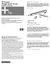 HP DL100 HP ProLiant Storage Server 1U Rail Installation Instructions (5697-5590, March 2006)