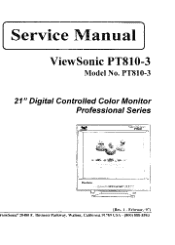 ViewSonic PT810 Service Manual
