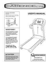 Weslo Cadence C78 Treadmill English Manual
