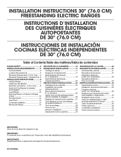 Whirlpool WFE535S0JS Installation Instructions