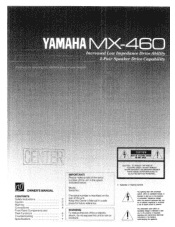Yamaha MX-460 Owner's Manual