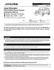 Alpine PSS-21WRA Owners Manual