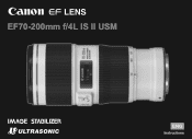 Canon EF 70-200mm f/4L IS II USM EF70-200mm f/4L IS II USM Instructions
