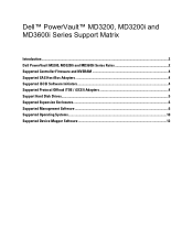 Dell PowerVault MD3200 Support Matrix