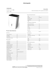 Frigidaire FFAD3533W1 Product Specifications Sheet