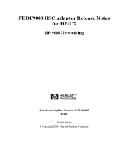 HP FDDI 9000 FDDI/9000 HSC Adapter Release Notes for HP-UX