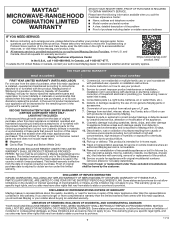 Maytag MMV5220FZ Warranty Information
