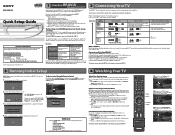 Sony KDL-52WL130PKG Quick Setup Guide