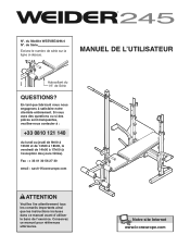 Weider 245 Bench French Manual