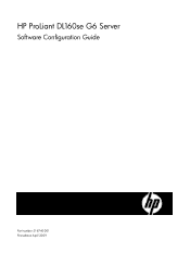 HP ProLiant DL160se HP ProLiant DL160se G6 Server Software Configuration Guide