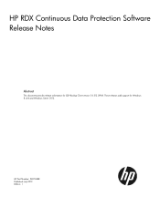 HP RDX320 HP RDX Continuous Data Protector Software Release Notes 3.0.512.13908 (5697-2688, July 2013)