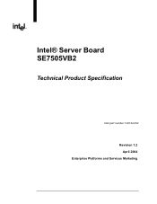 Intel SE7505VB2 Product Specification
