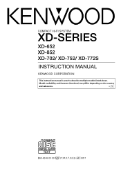 Kenwood XD-852 User Manual
