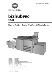 Konica Minolta bizhub PRO 950 bizhlub PRO 950 Printer PostScrip 3 Plug-In Driver User Guide