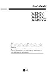 LG W2340V Owner's Manual