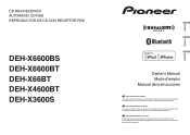 Pioneer DEH-X6600BT Owner's Manual