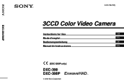 Sony DXC390 User Instructions