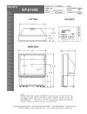 Sony KP-61V90 Dimensions Diagrams