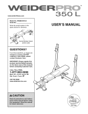 Weider Pro 350 L Bench English Manual