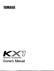 Yamaha KX1 Owner's Manual (image)